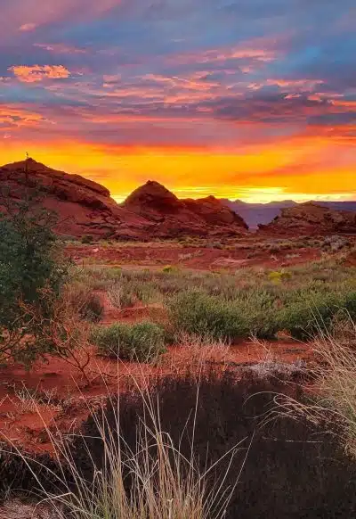 HIking at sunset