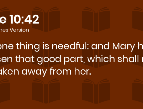 “Mary has chosen what is better.”  Luke 10:42