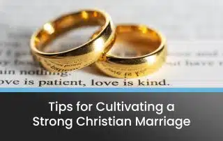 Weddings rings from a Christian marriage, sitting on an open Bible.