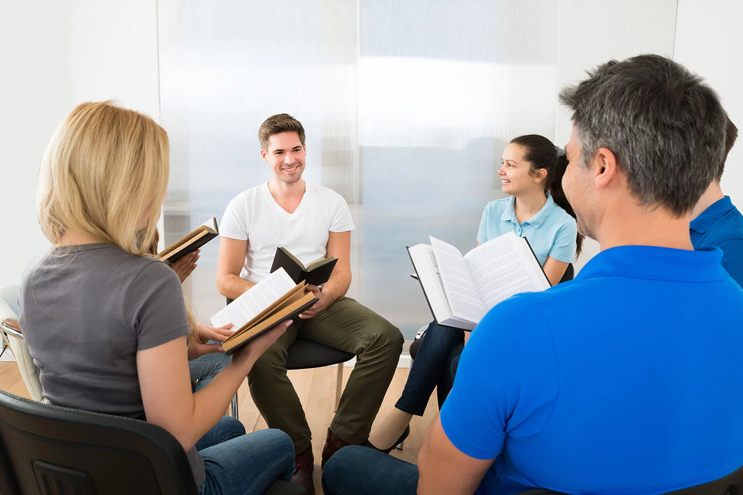 Group discussing during bible study